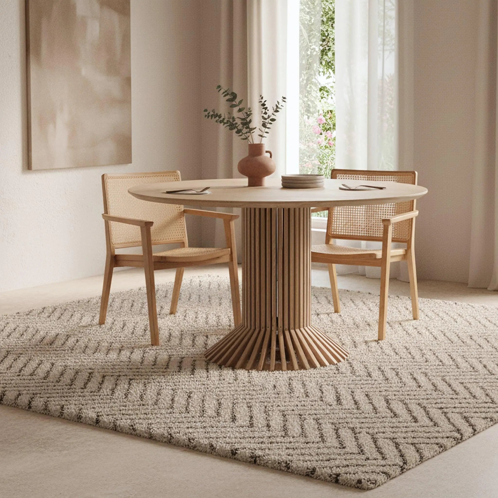 Raw Materials Nova Teak Eetkamerstoel Met Armleuning (Set Van 2) - KwaliteitWonen.nl