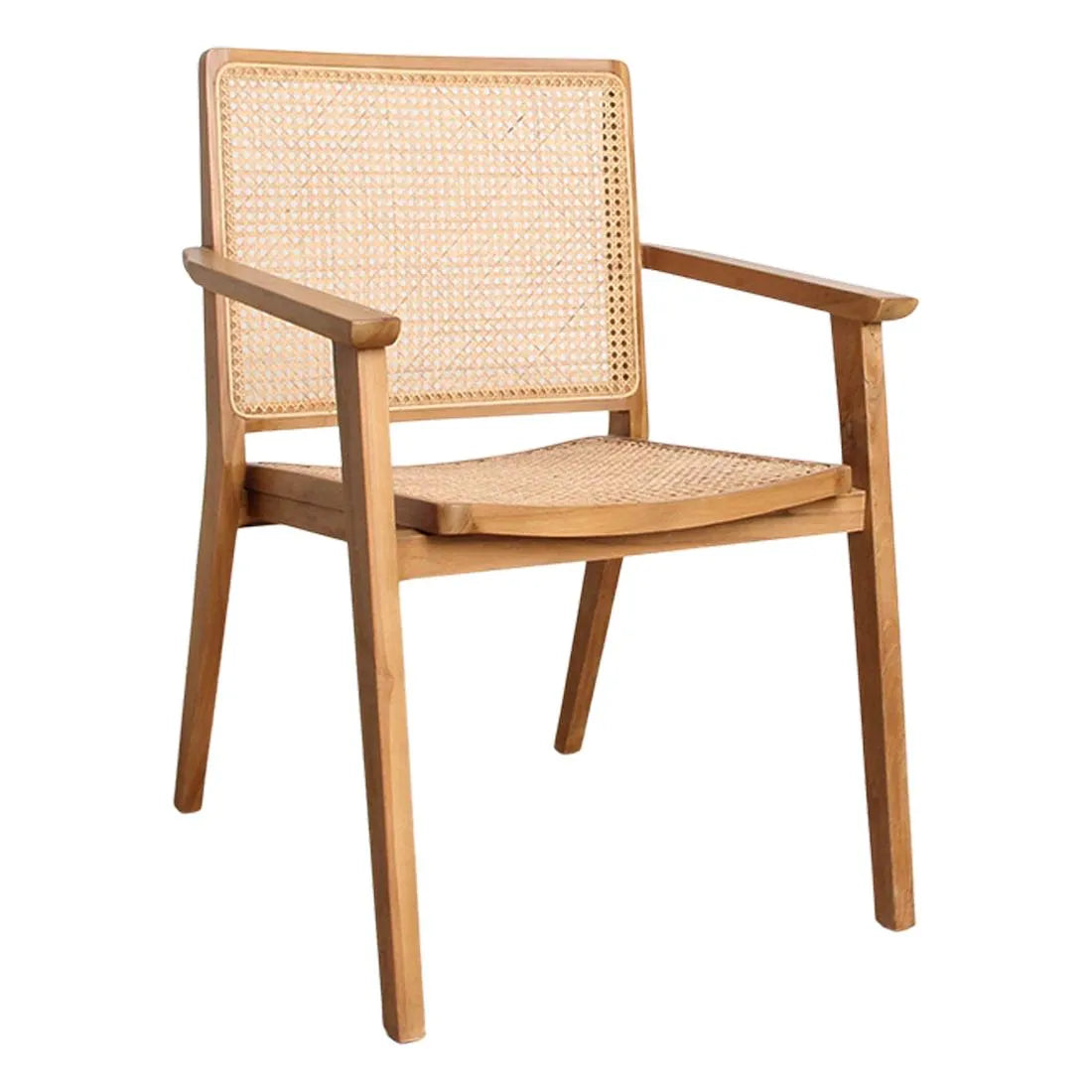 Raw Materials Nova Teak Eetkamerstoel Met Armleuning (Set Van 2) - KwaliteitWonen.nl
