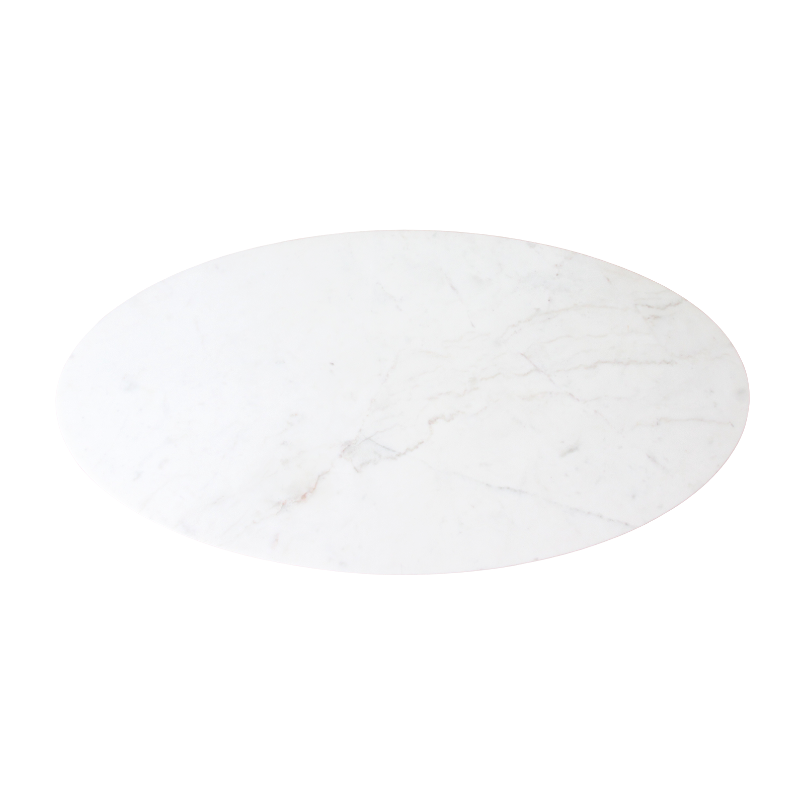 Raw Materials Ovale Marmeren Salontafel - Wit 120x60cm - KwaliteitWonen.nl