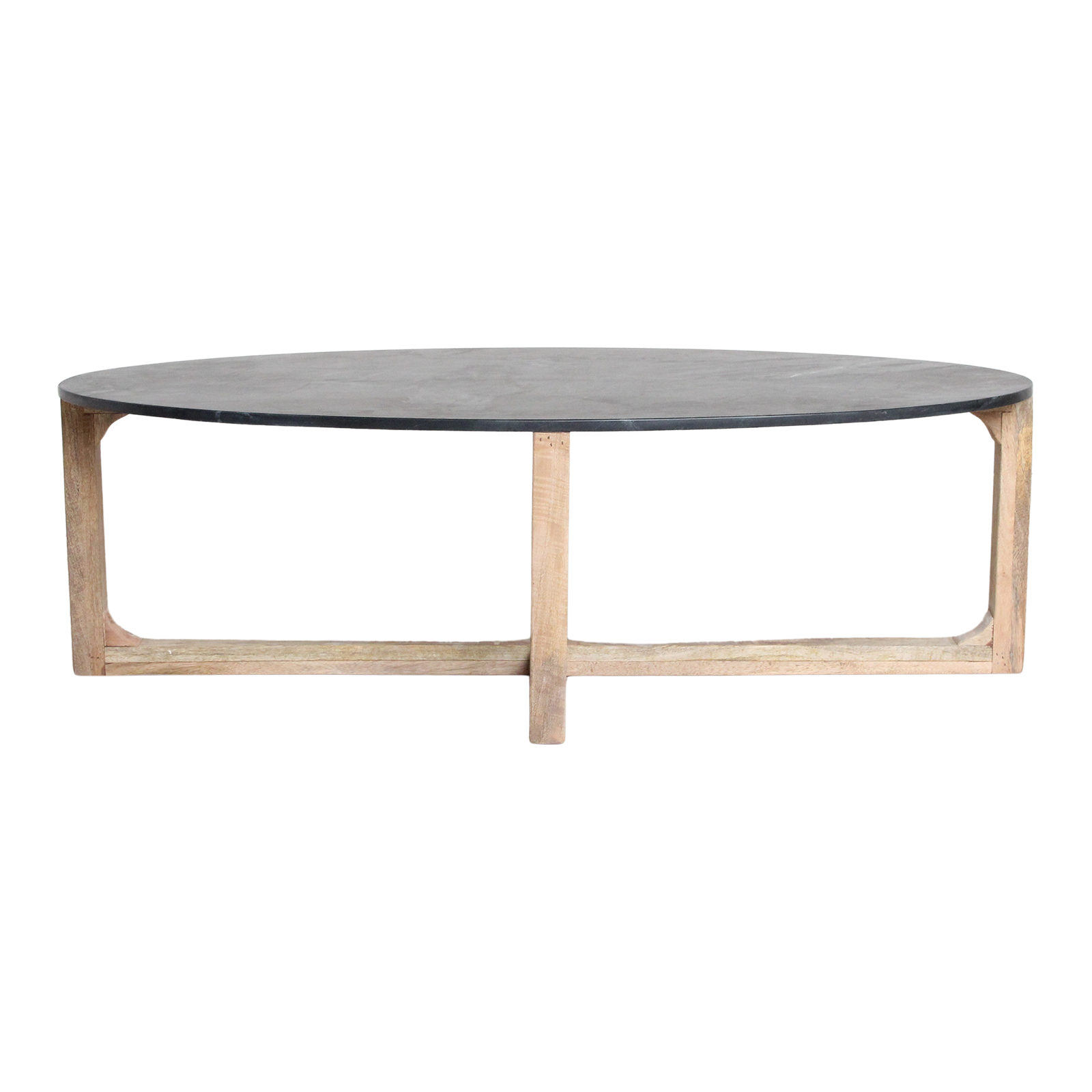 Raw Materials Ovale Marmeren Salontafel Zwart 120x60cm - KwaliteitWonen.nl