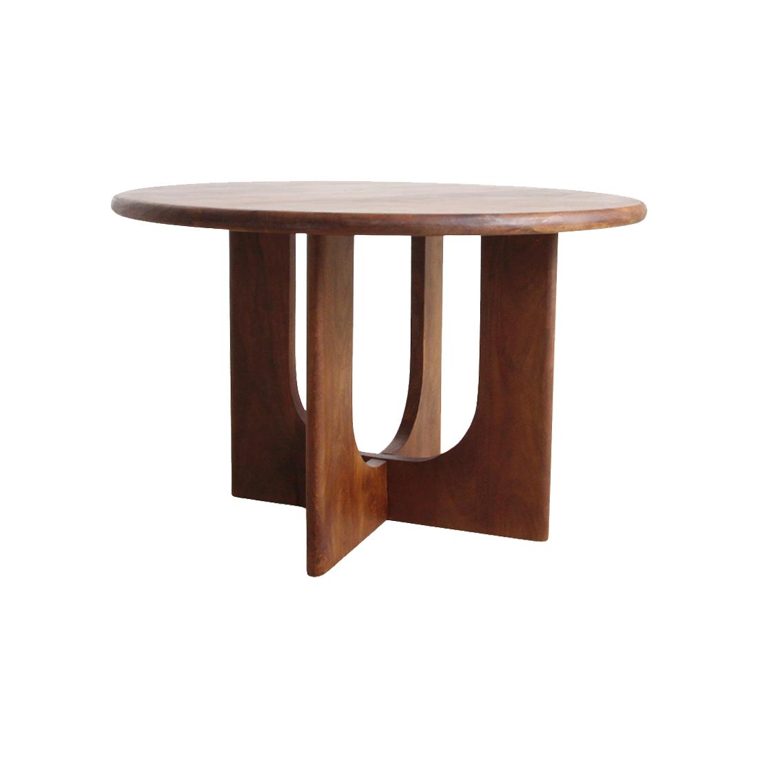 Raw Materials Ronde Mangohouten Eettafel Bullnose - Ø 120cm - KwaliteitWonen.nl