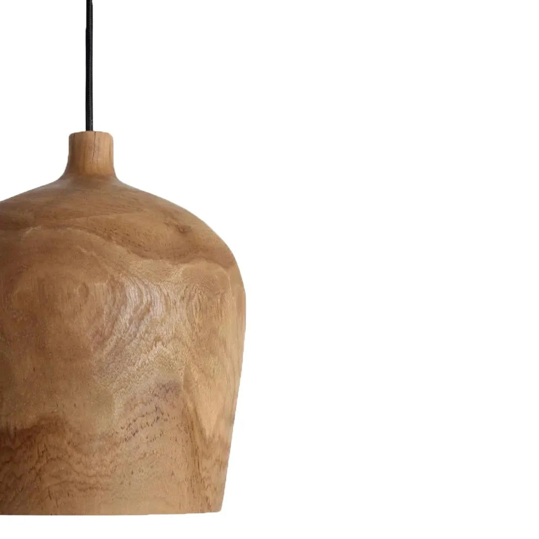 Raw Materials Sirocco Teak Houten Hanglamp Fles - Ø 25x28 Cm - KwaliteitWonen.nl