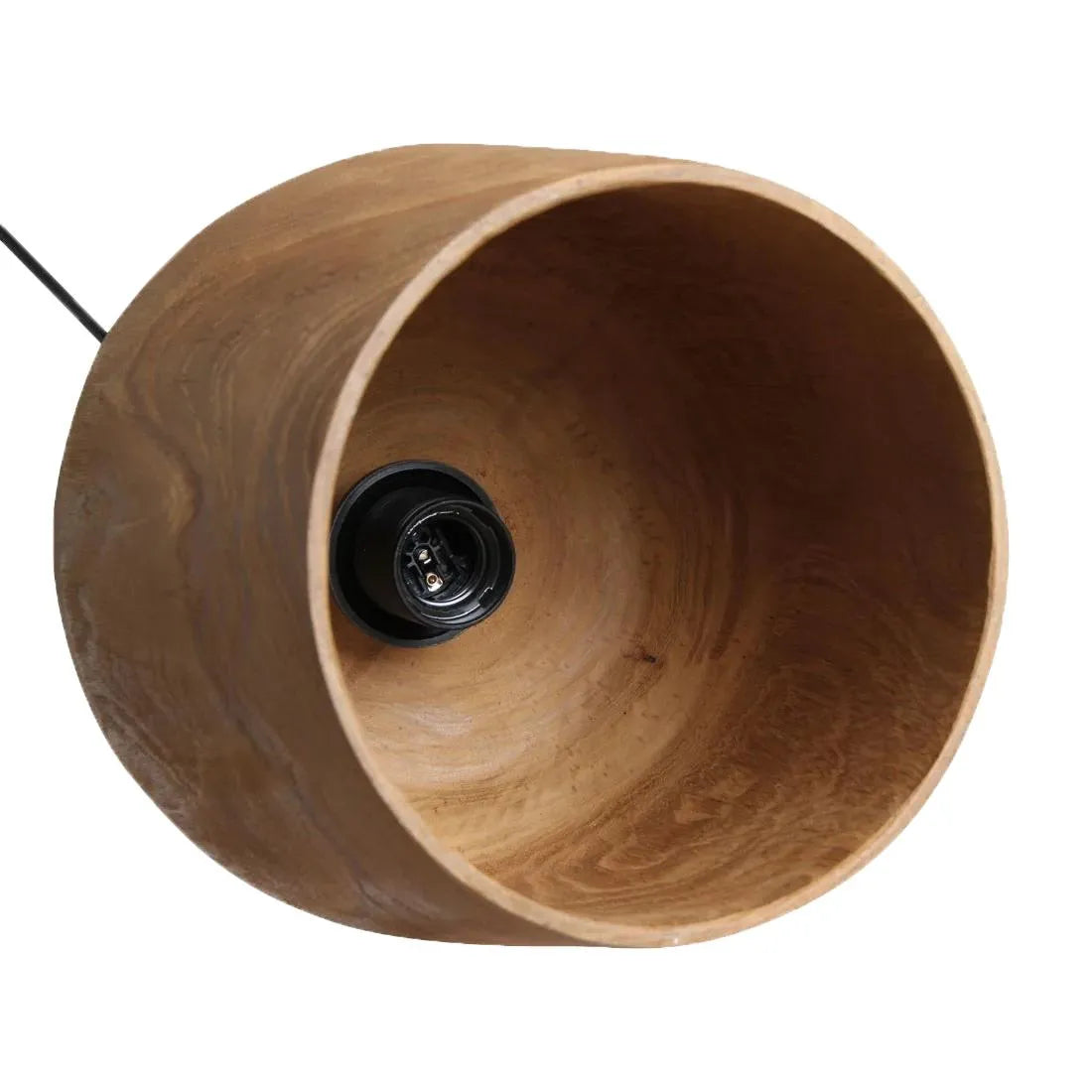 Raw Materials Sirocco Teak Houten Hanglamp Fles - Ø 25x28 Cm - KwaliteitWonen.nl