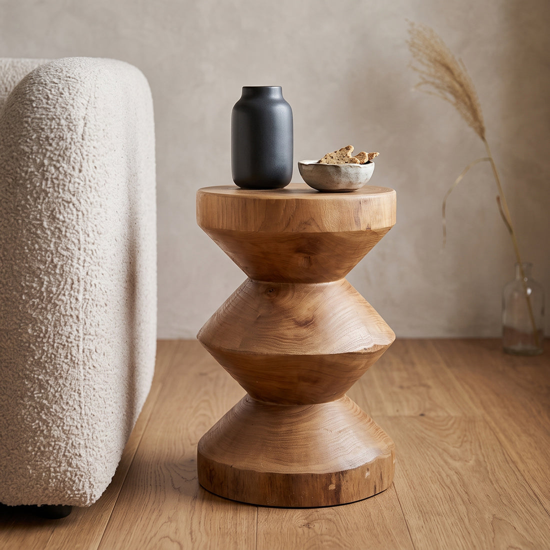 Raw Materials Teakhouten Bijzettafel Rizo Naturel Bruin - KwaliteitWonen.nl
