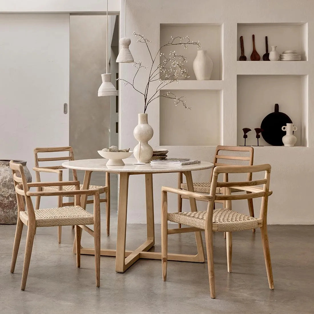 Raw Materials Verano Teak Tuinstoel Met Armleuning - Naturel (Set Van 2) - KwaliteitWonen.nl