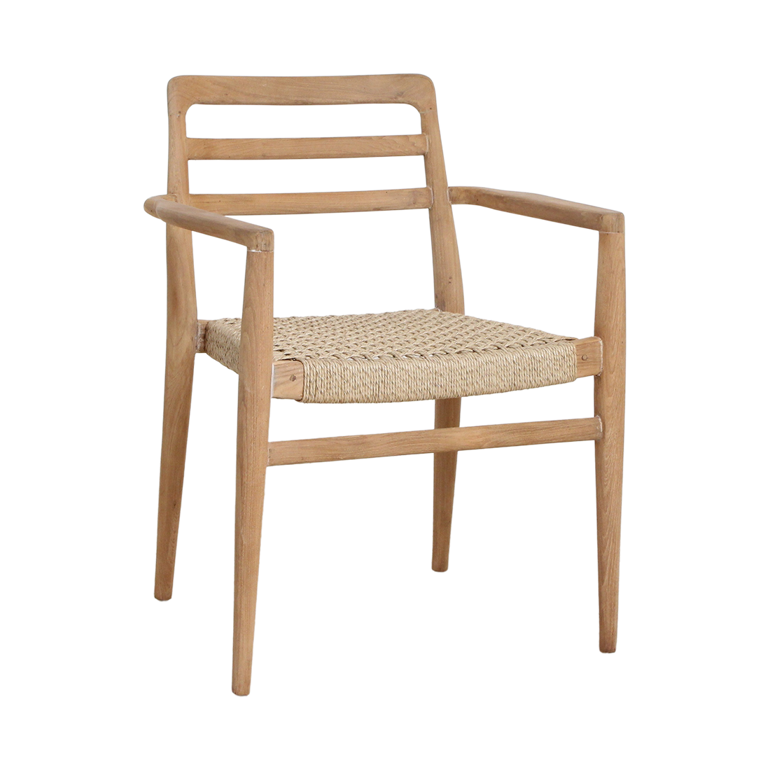 Raw Materials Verano Teak Tuinstoel Met Armleuning - Naturel (Set Van 2) - KwaliteitWonen.nl