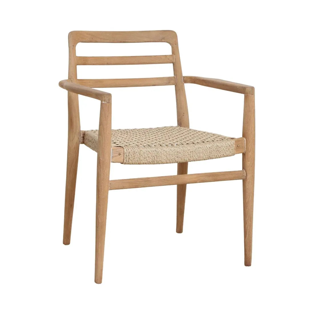 Raw Materials Verano Teak Tuinstoel Met Armleuning - Naturel (Set Van 2) - KwaliteitWonen.nl