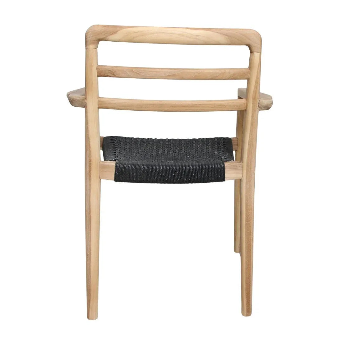 Raw Materials Verano Teak Tuinstoel Met Armleuning - Zwart (Set Van 2) - KwaliteitWonen.nl