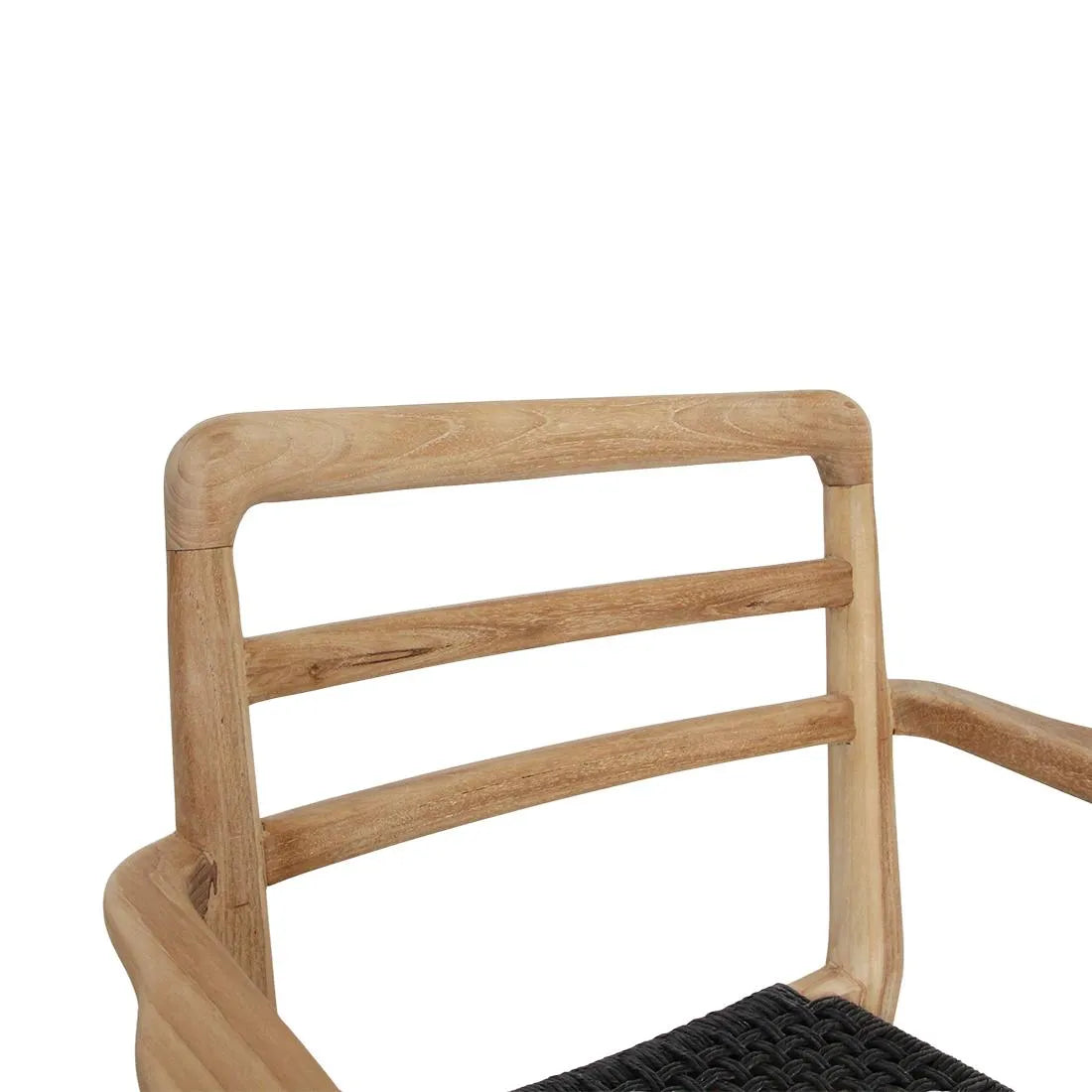Raw Materials Verano Teak Tuinstoel Met Armleuning - Zwart (Set Van 2) - KwaliteitWonen.nl