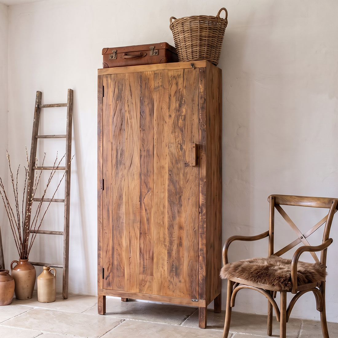 Raw Materials Wandkast Farmwood 1-deurs Kast Hout - KwaliteitWonen.nl