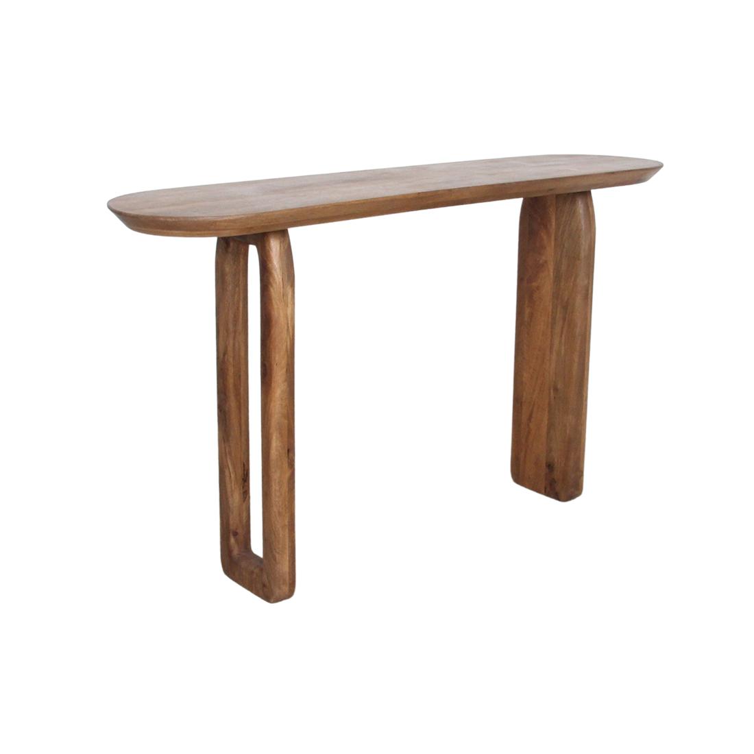 Raw Materials Wandtafel Bullnose 140x35cm Mangohout Bruin - KwaliteitWonen.nl