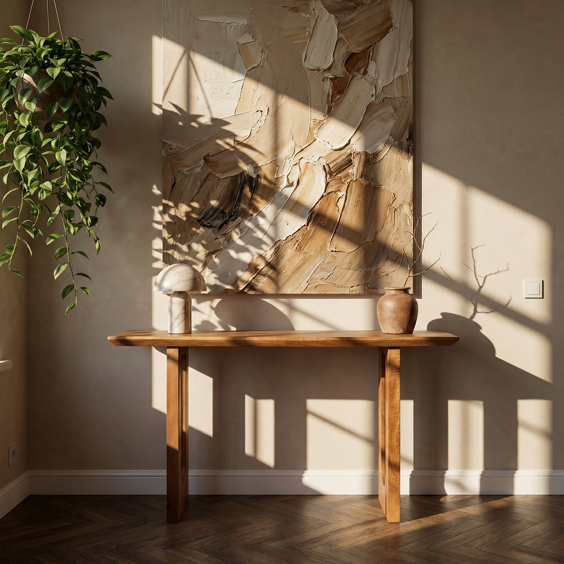 Raw Materials Wandtafel Bullnose Chamfered mangohout 140cm - KwaliteitWonen.nl
