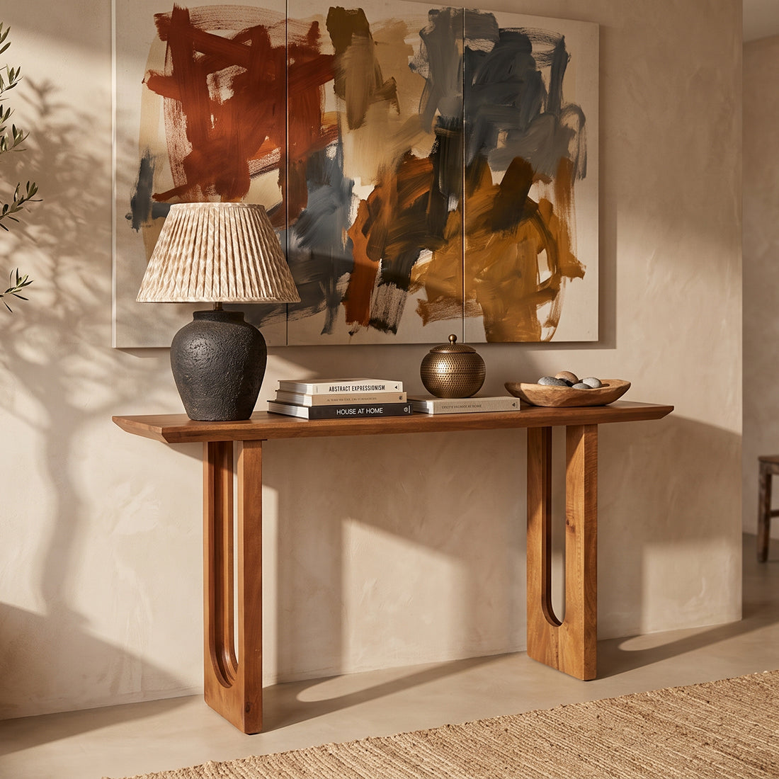 Raw Materials Wandtafel Bullnose Chamfered mangohout 140cm - KwaliteitWonen.nl