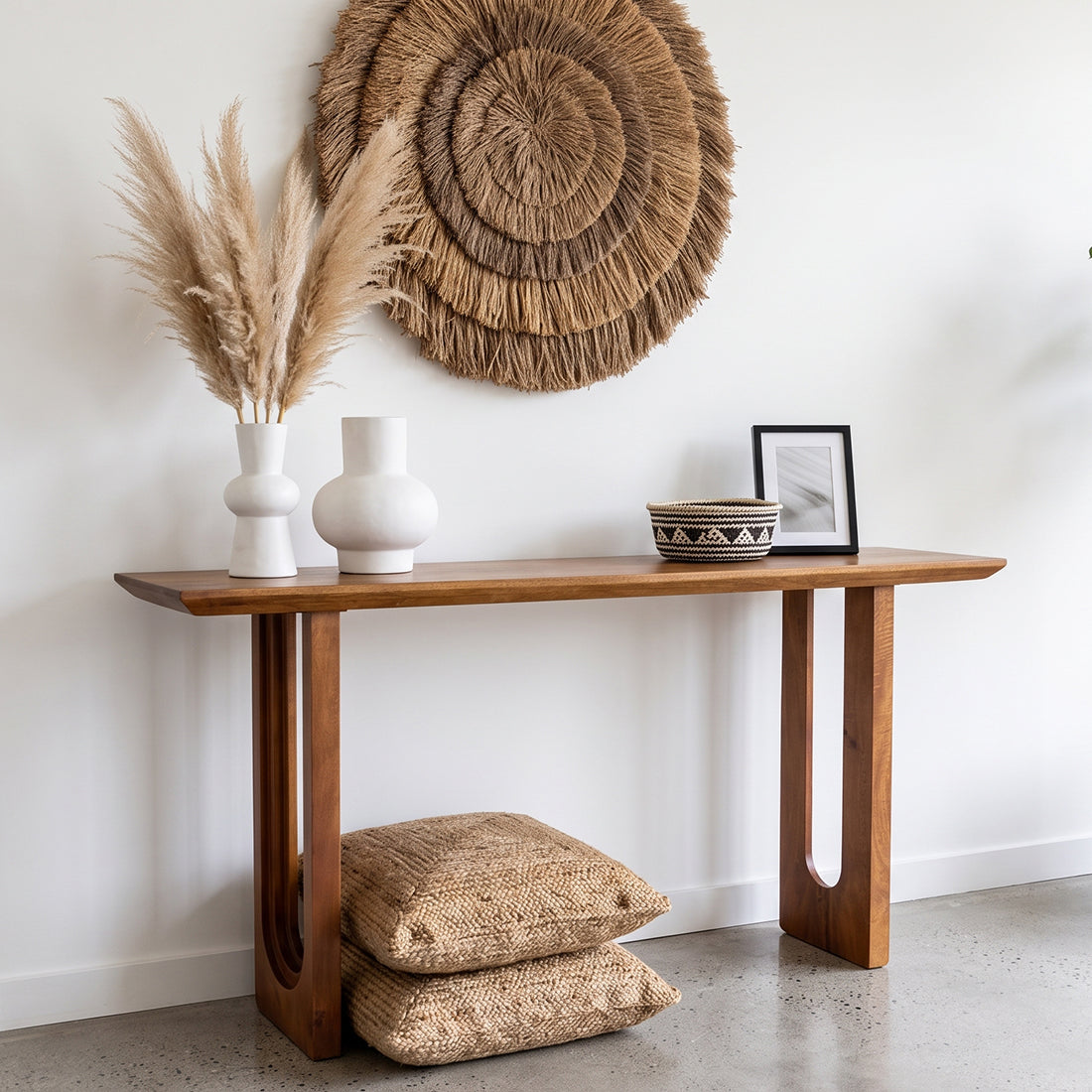 Raw Materials Wandtafel Bullnose Chamfered mangohout 140cm - KwaliteitWonen.nl