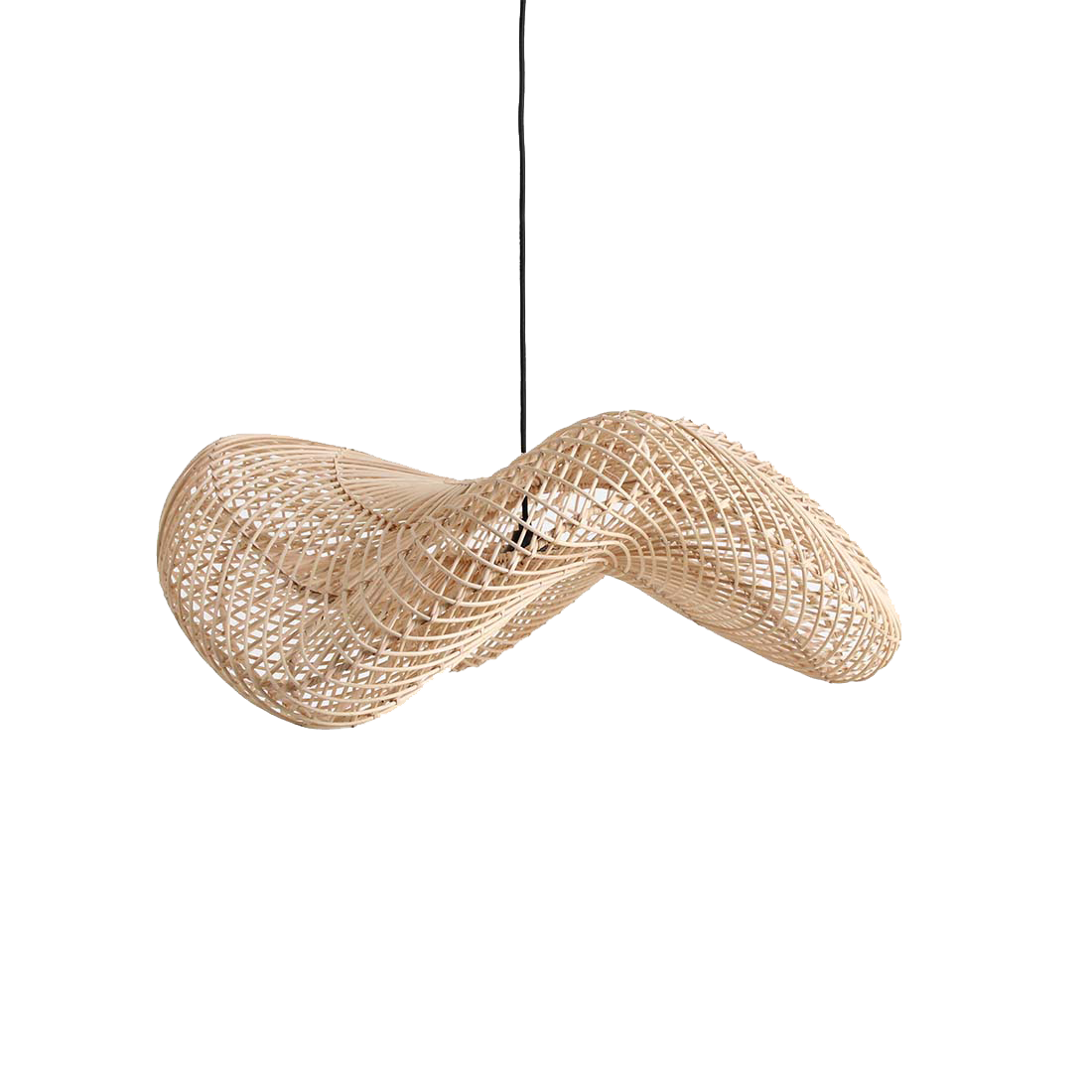 Raw Materials Wave Rotan Hanglamp L - Ø 71x26 Cm - KwaliteitWonen.nl