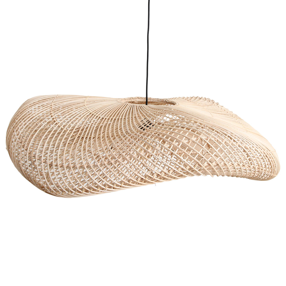 Raw Materials Wave Rotan Hanglamp Xl - Ø90x22 Cm - KwaliteitWonen.nl