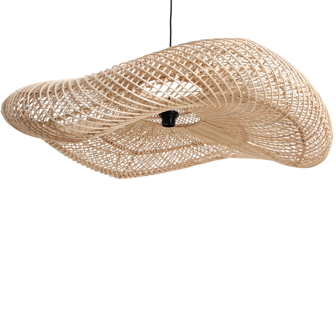 Raw Materials Wave Rotan Hanglamp Xl - Ø90x22 Cm - KwaliteitWonen.nl