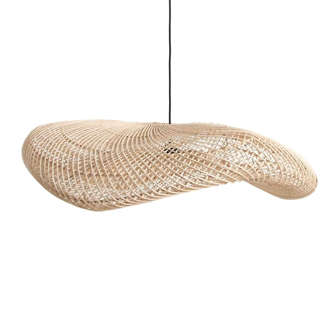 Raw Materials Wave Rotan Hanglamp Xl - Ø90x22 Cm - KwaliteitWonen.nl