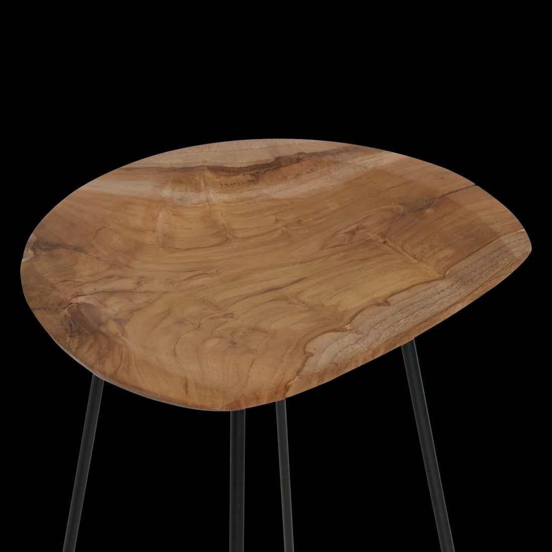 Raw Materials Loft Teakhouten Barkruk Naturel - 41x42x77cm