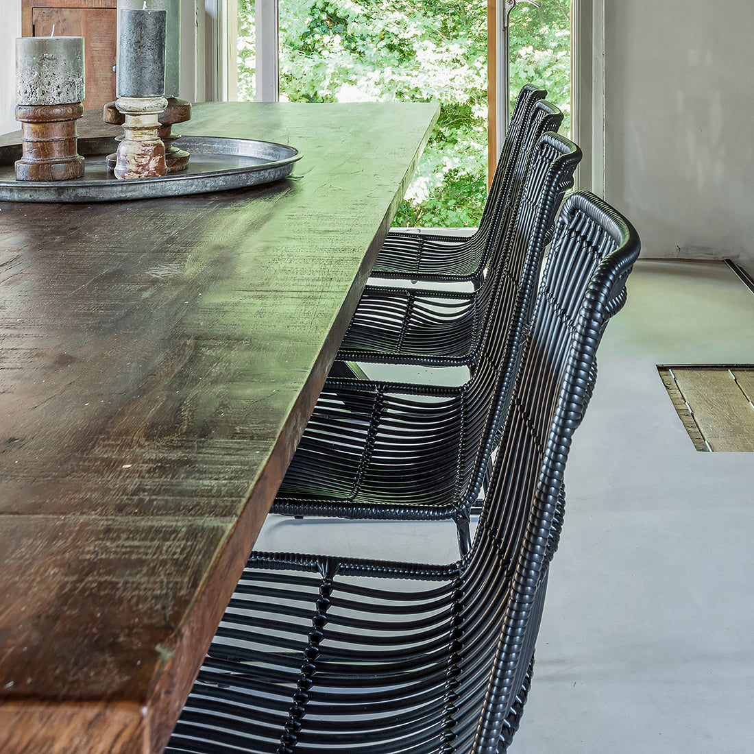 Raw Materials Jane Zwarte Tuinstoel (Set Van 2)