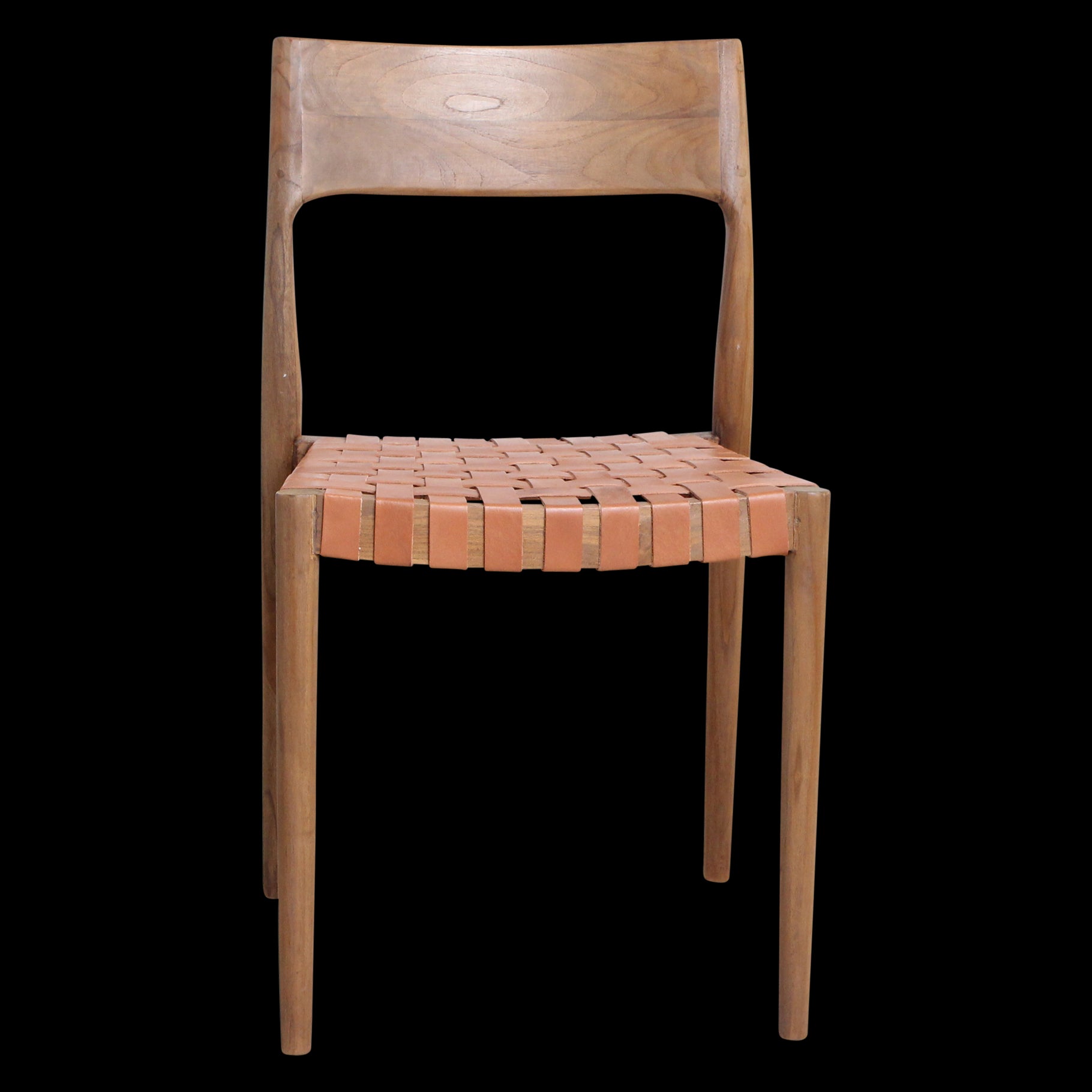 Raw Materials Freya Teak Eetkamerstoel Met Leer - Naturel (Set Van 2)