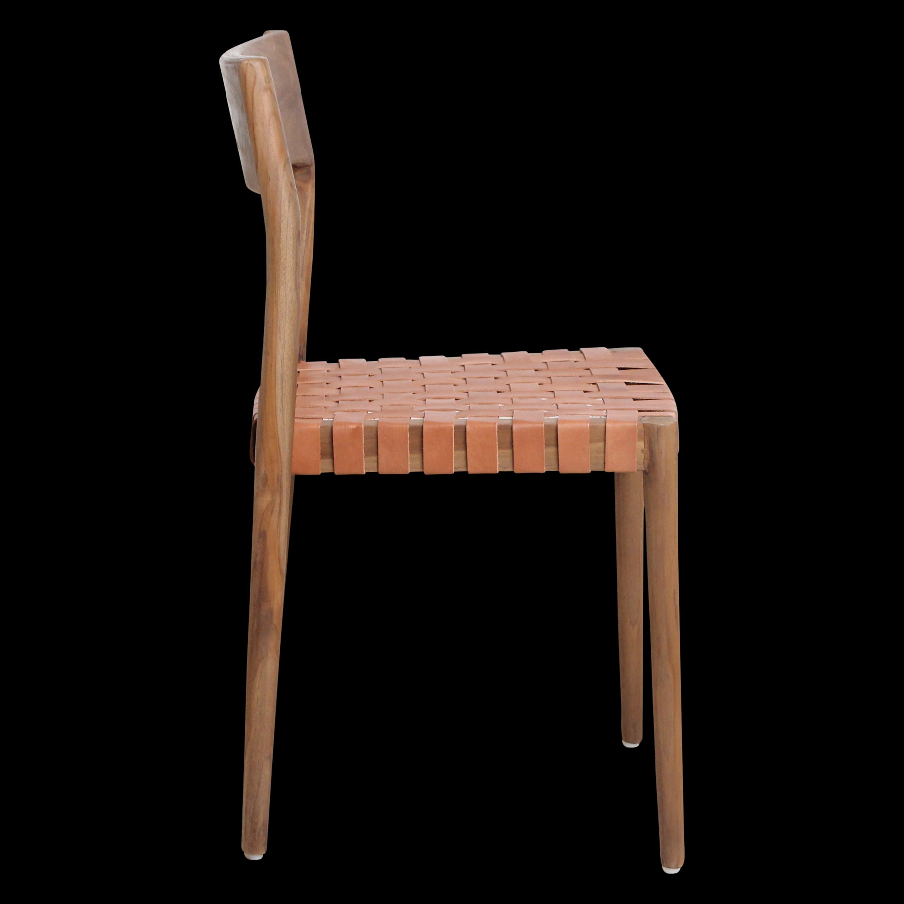 Raw Materials Freya Teak Eetkamerstoel Met Leer - Naturel (Set Van 2)