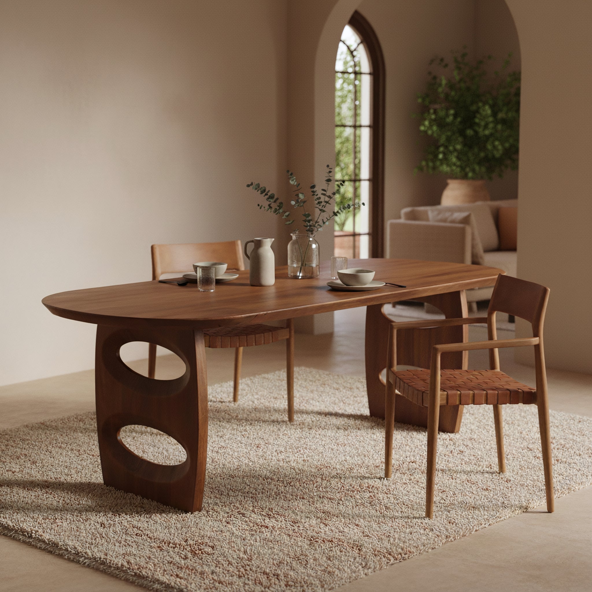 Raw Materials Freya Teak Eetkamerstoel Met Armleuning - Naturel (Set Van 2)