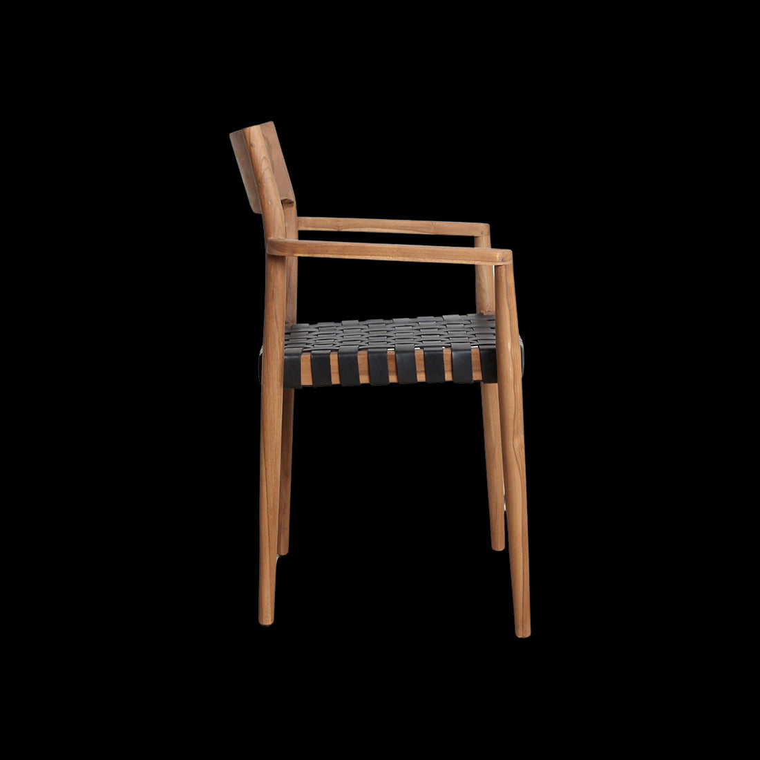 Raw Materials Freya Teak Eetkamerstoel Met Armleuning - Zwart (Set Van 2)