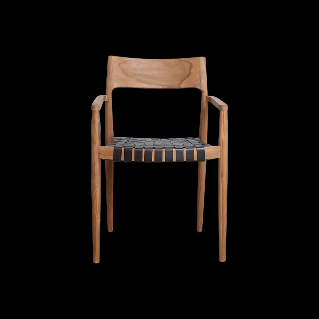 Raw Materials Freya Teak Eetkamerstoel Met Armleuning - Zwart (Set Van 2)