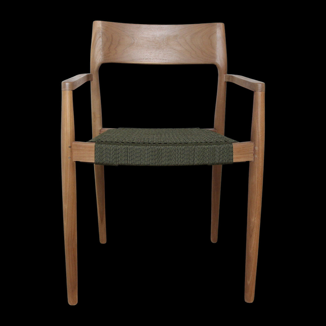 Raw Materials Freya Donker Teakhouten Tuinstoel Met Armleuning - Groen (Set Van 2)