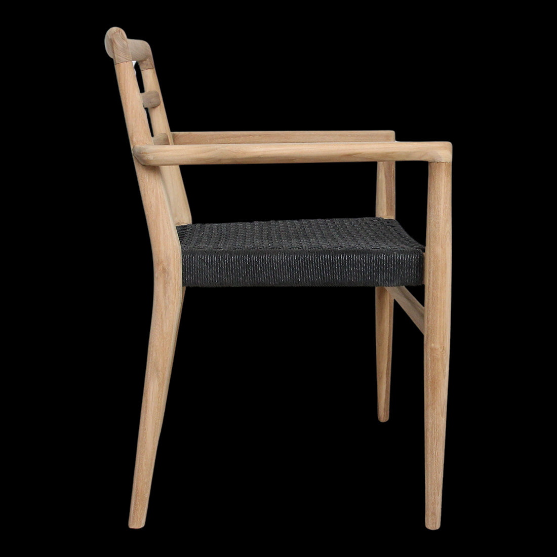 Raw Materials Verano Teak Tuinstoel Met Armleuning - Zwart (Set Van 2)