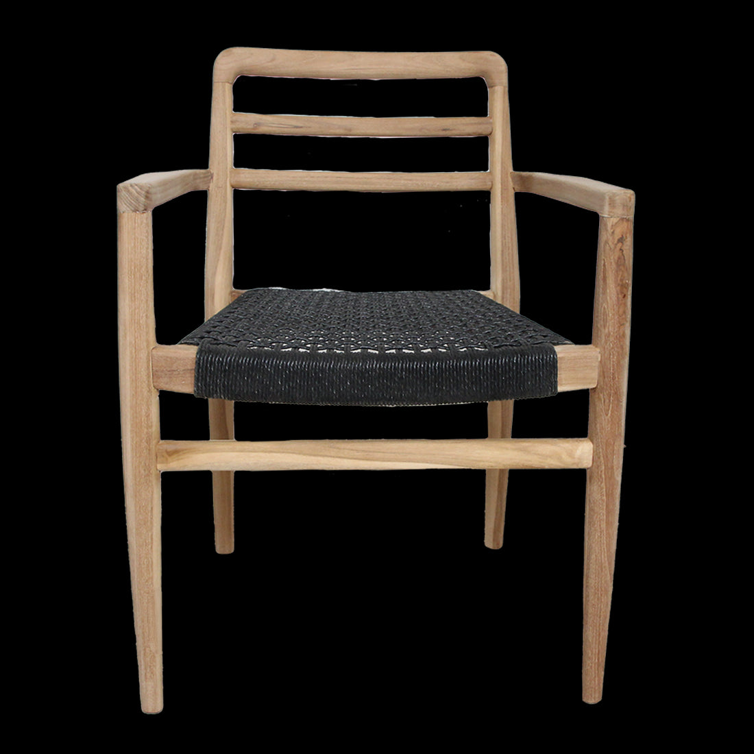 Raw Materials Verano Teak Tuinstoel Met Armleuning - Zwart (Set Van 2)