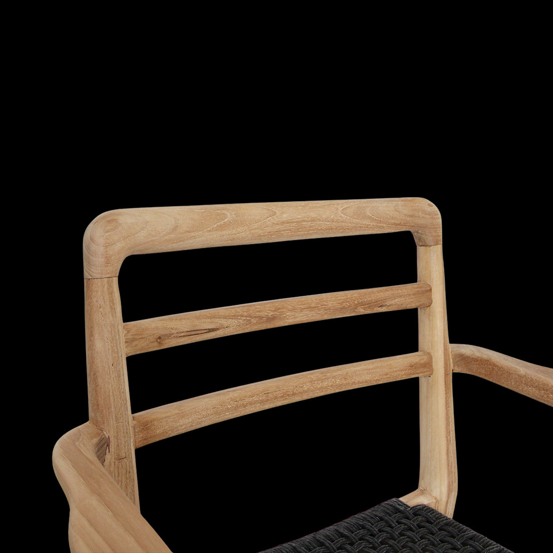 Raw Materials Verano Teak Tuinstoel Met Armleuning - Zwart (Set Van 2)