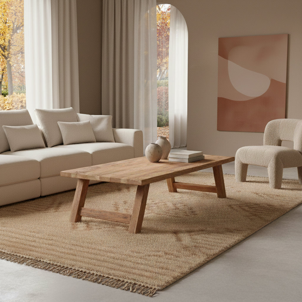 Raw Materials Farmwood Rechthoekige Salontafel - Fsc-Gerecycled Hout - 140x65cm