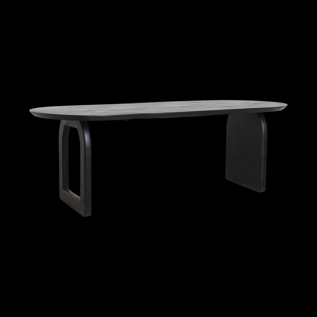 Raw Materials Eettafel Mangohout Zwart 200x90cm Mix Onderstel