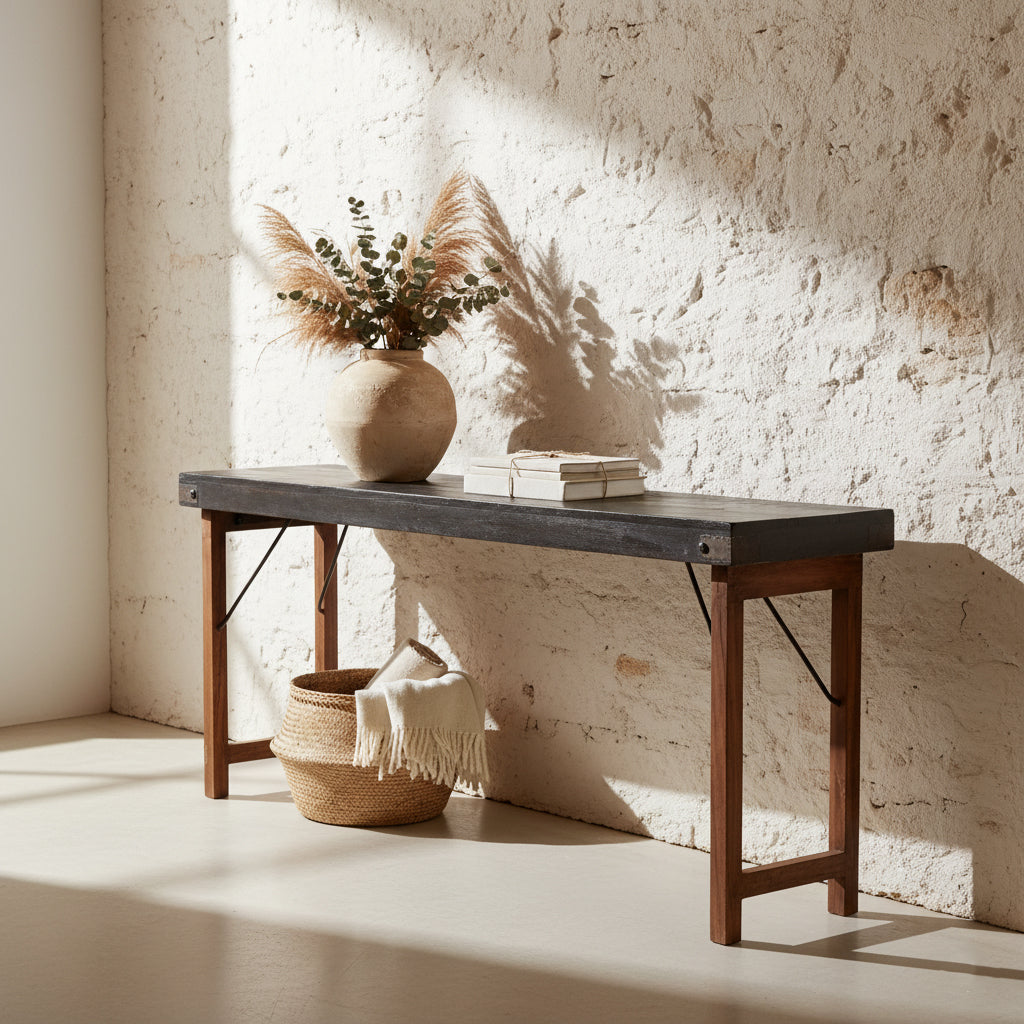 Raw Materials Inklapbare Wandtafel Zwart - 170x40cm