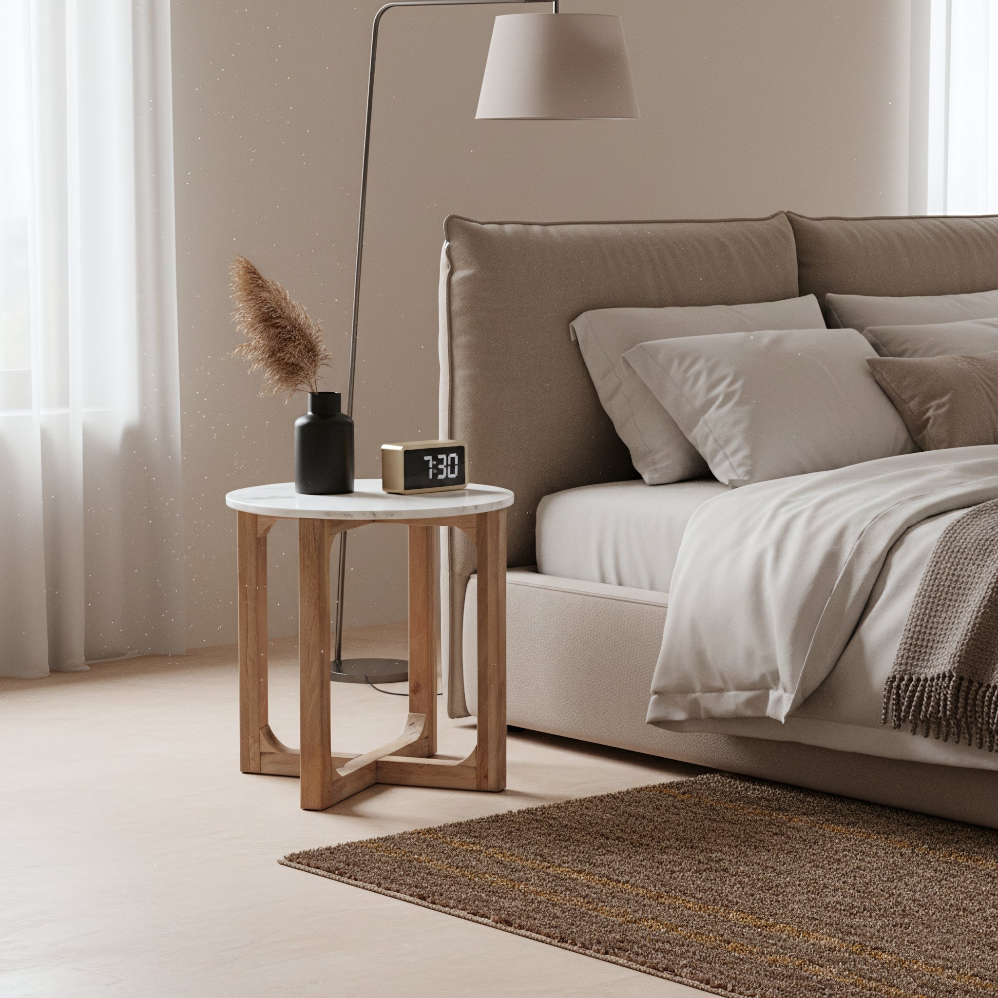 Raw Materials Marmeren Bijzettafel Rond - Wit