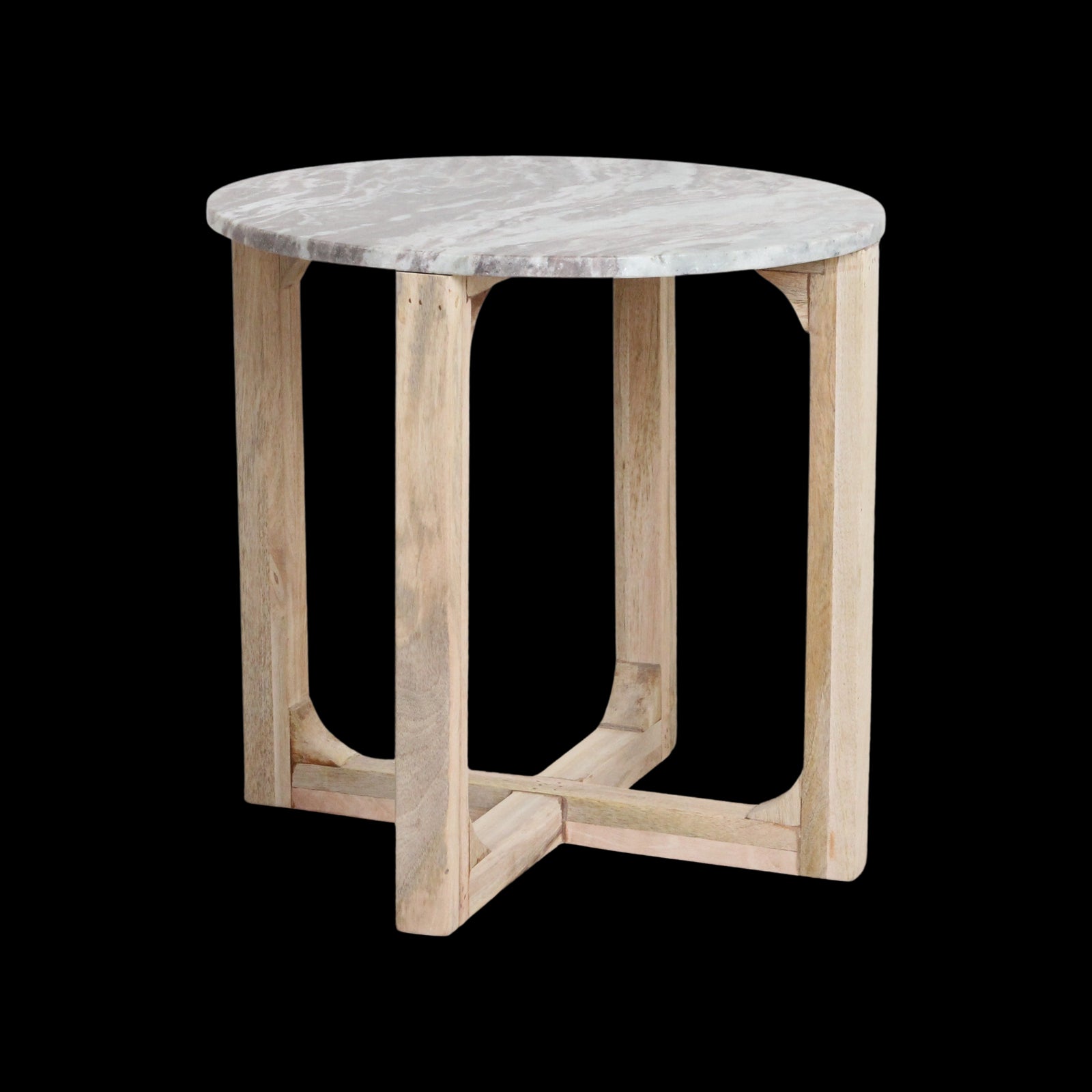 Raw Materials Marmeren Bijzettafel Rond - Bruin Wit