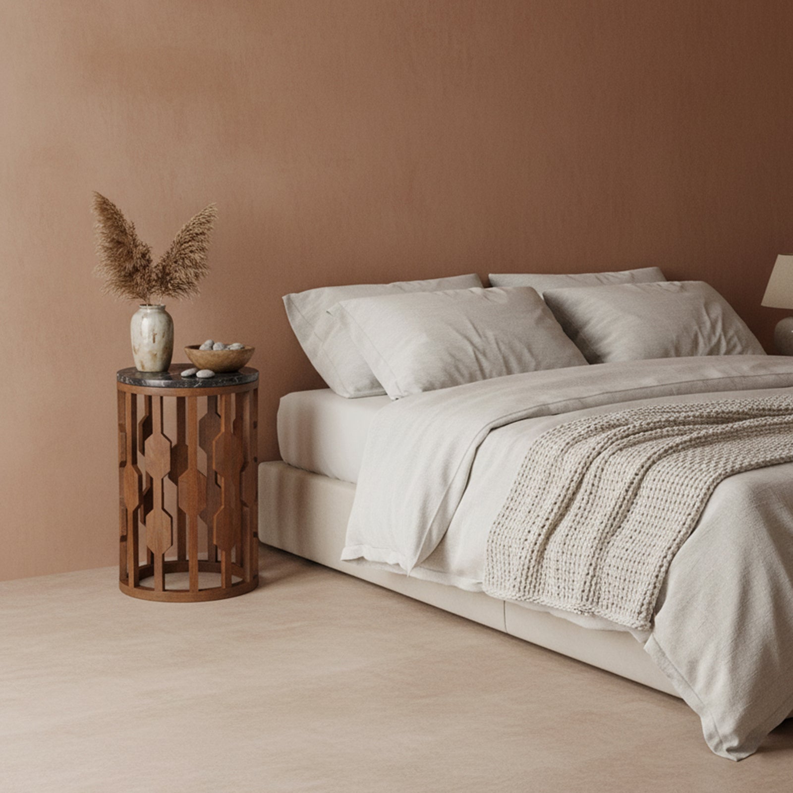 Raw Materials Lampung Marmeren Bijzettafel - Zwart