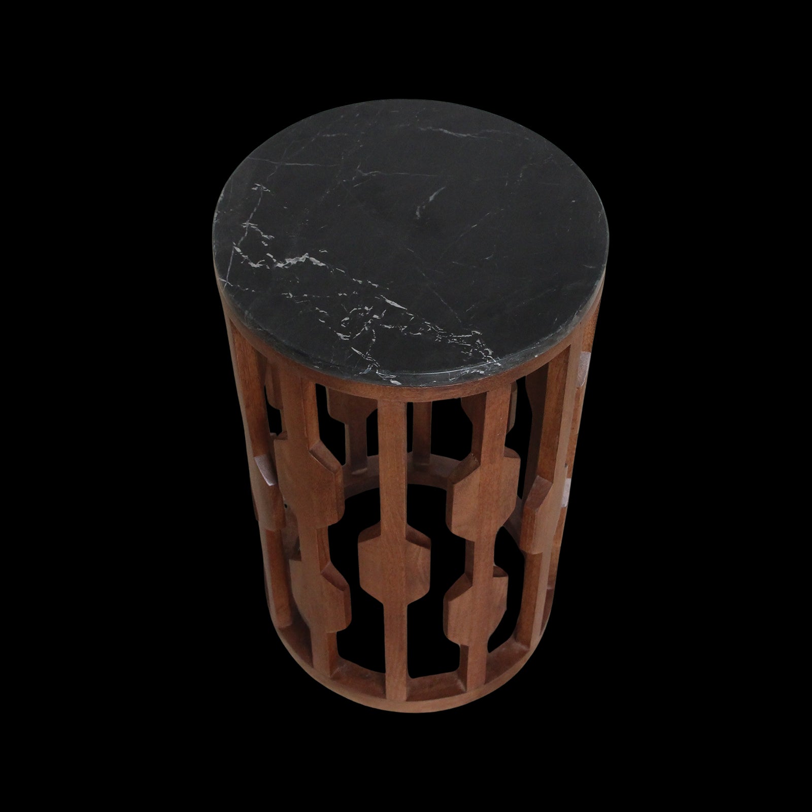 Raw Materials Lampung Marmeren Bijzettafel - Zwart