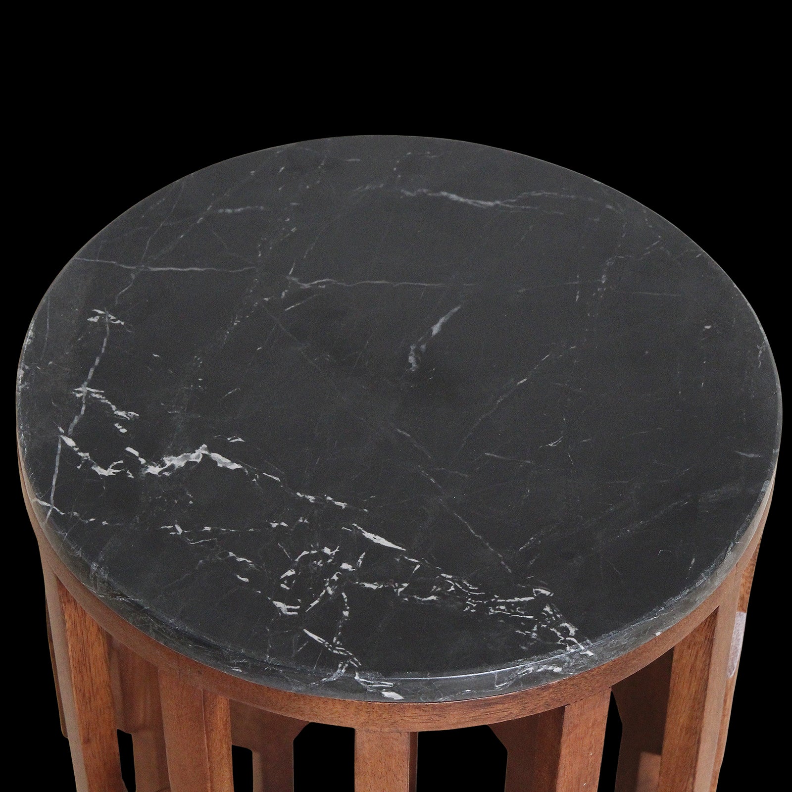 Raw Materials Lampung Marmeren Bijzettafel - Zwart