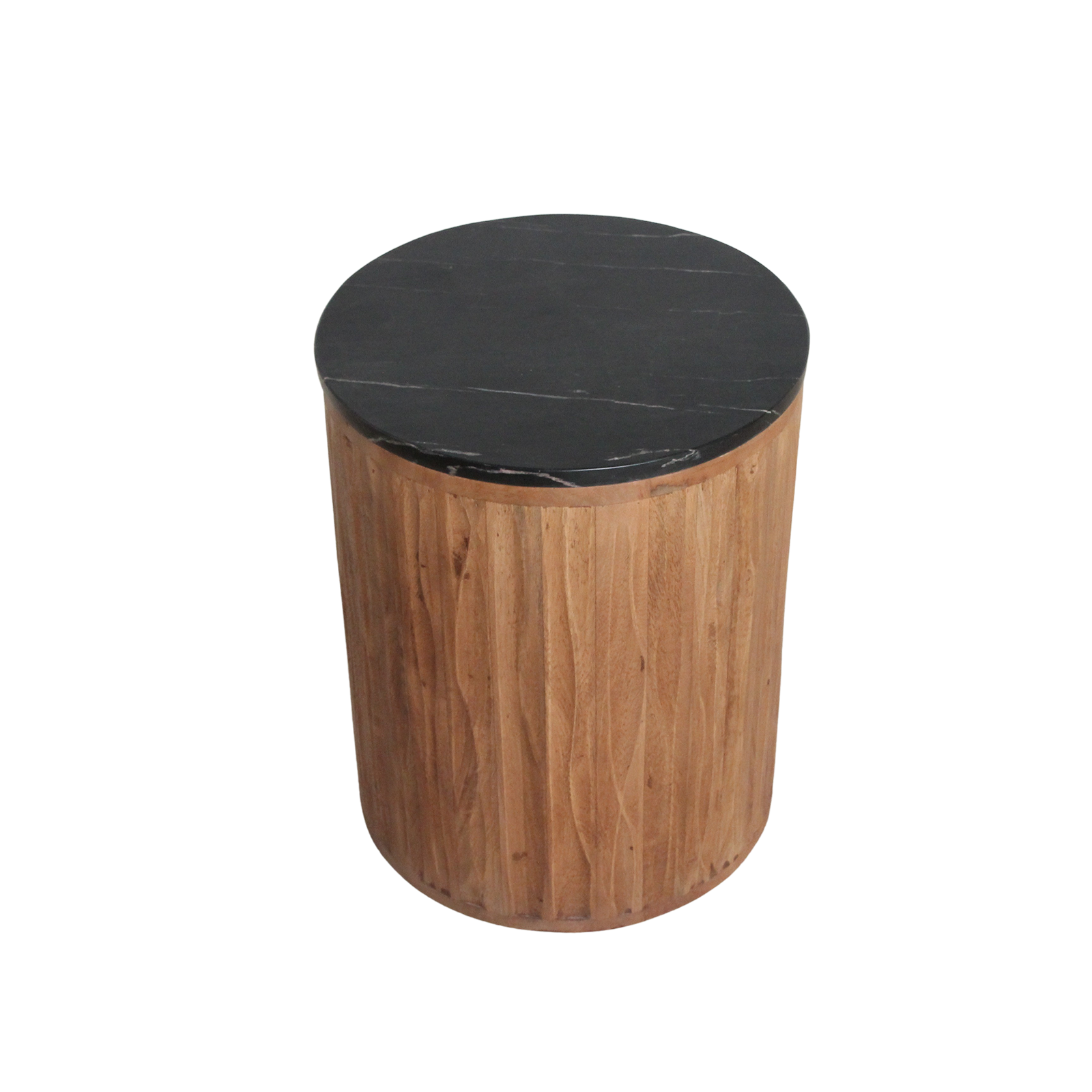 Raw Materials Bijzettafel Langkawi Rond 40cm Marmer Zwart