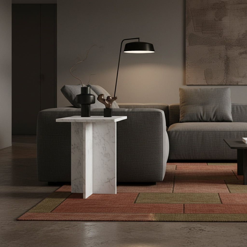 Raw Materials Bijzettafel Beijing 35x35cm Wit Marmer