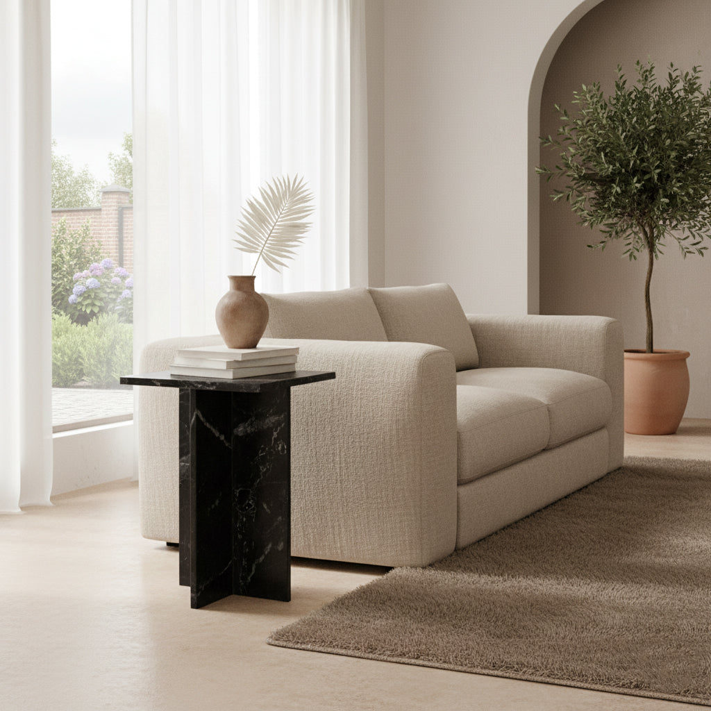 Raw Materials Bijzettafel Shanghai 35x35cm Marmer Zwart