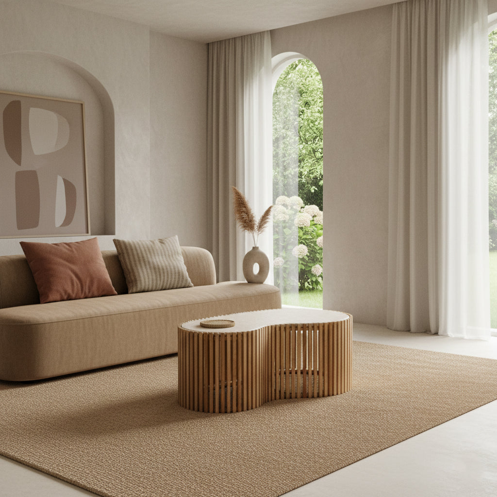 Raw Materials Marmeren Salontafel 93x54cm Sungkai Hout