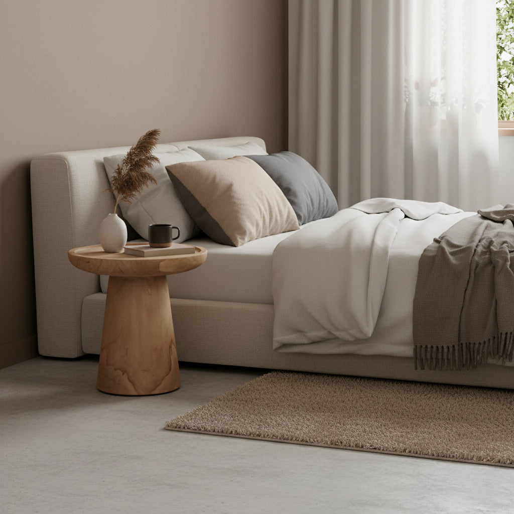 Raw Materials Bijzettafel Nero Ray Rond 40cm Teakhout