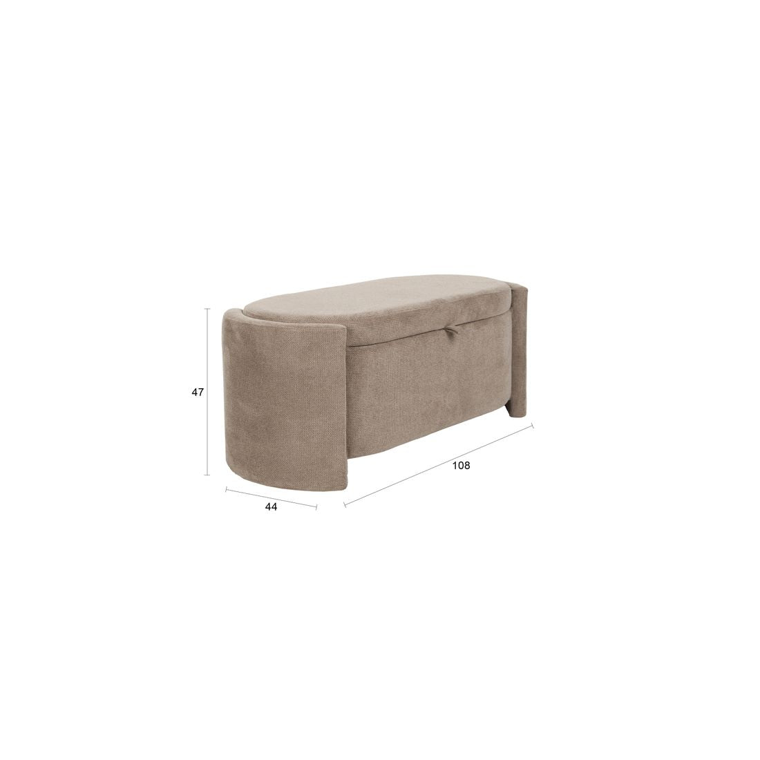 White Label Living Bankje Miro Beige - KwaliteitWonen.nl