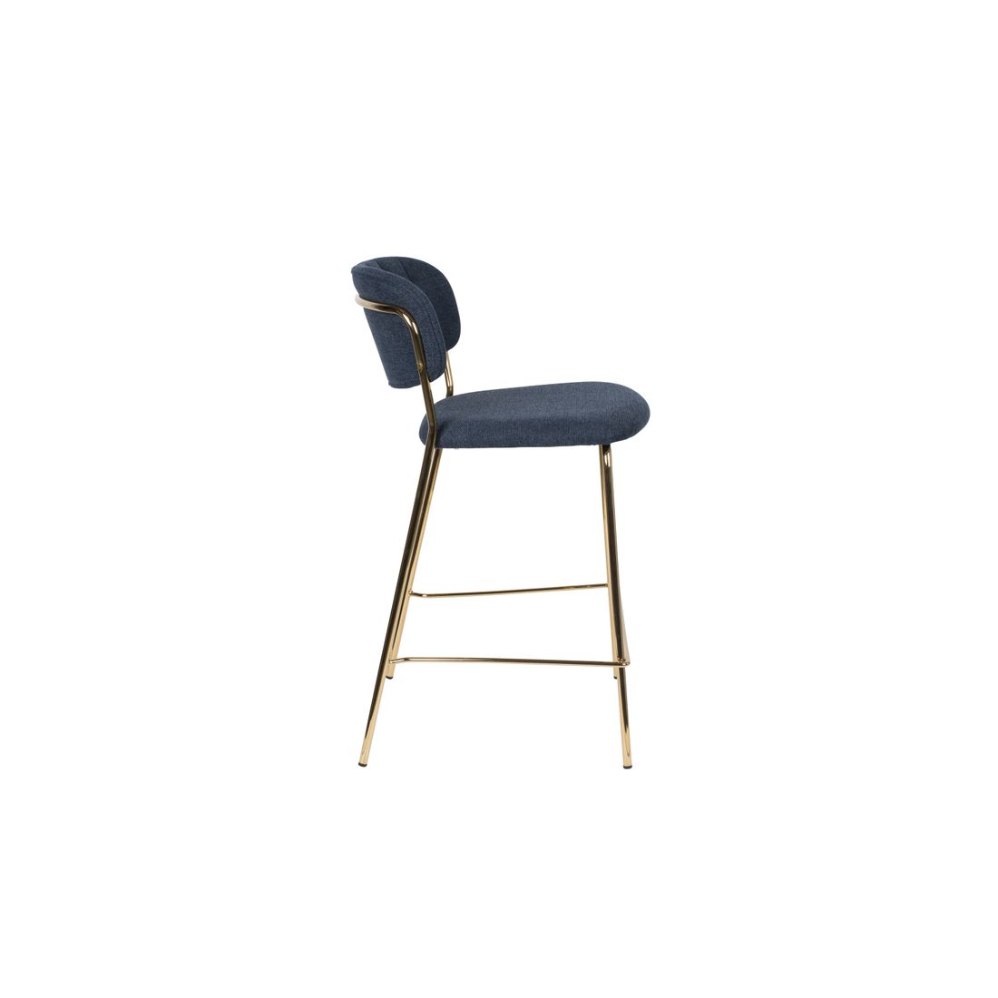 White Label Living Barkruk Jolien Goud Donkerblauw - KwaliteitWonen.nl