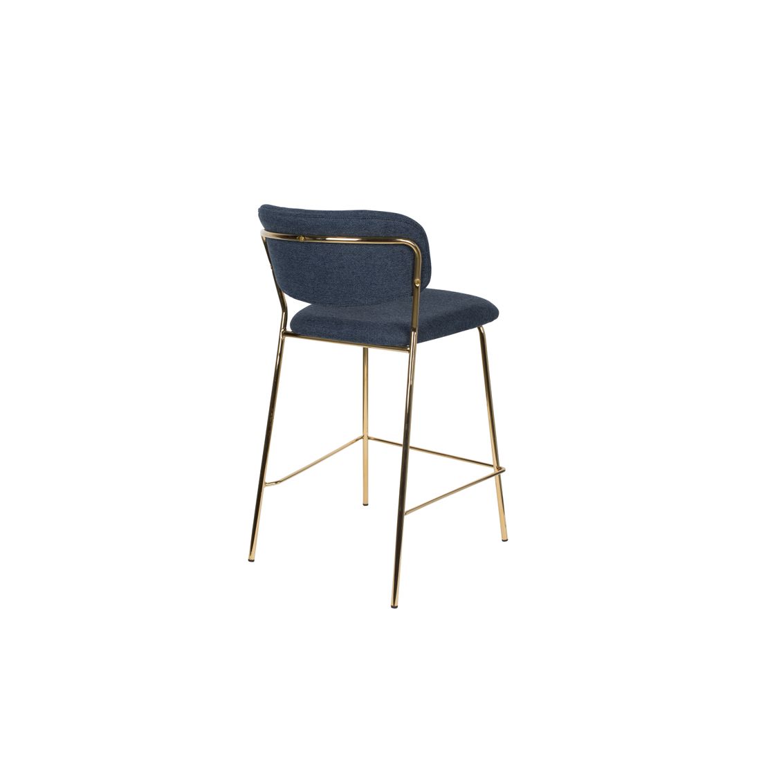 White Label Living Barkruk Jolien Goud Donkerblauw - KwaliteitWonen.nl