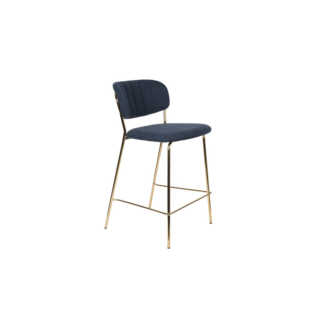 White Label Living Barkruk Jolien Goud Donkerblauw - KwaliteitWonen.nl